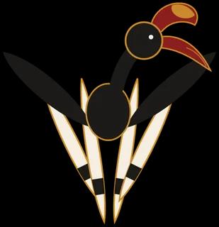 Ornamen Burung enggang dari template adat Dayak