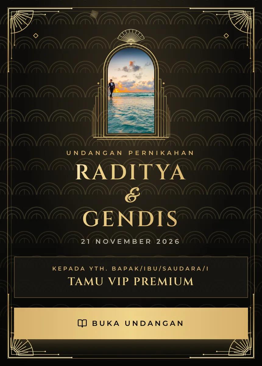 Preview template undangan Art Deco Glamour