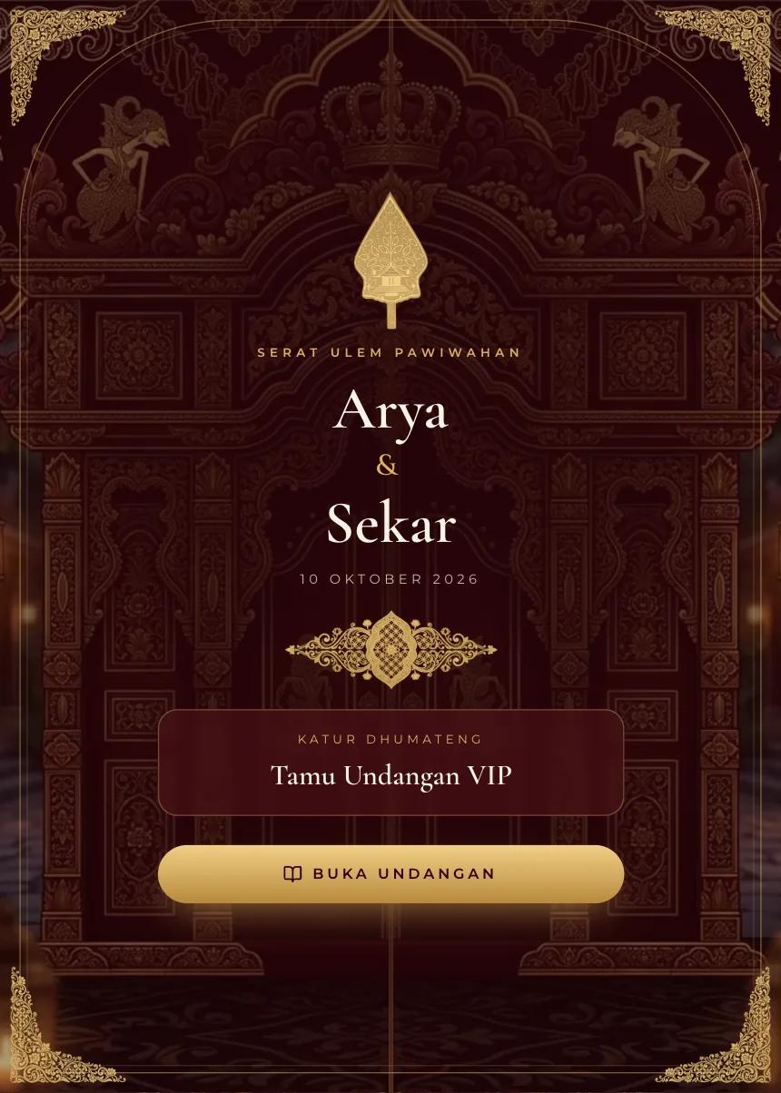 Contoh undangan digital adat Jawa Kraton