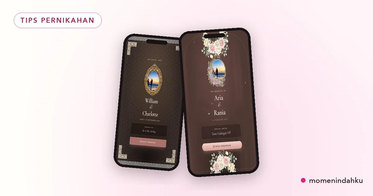 Contoh kata-kata undangan pernikahan online yang sopan pada layar ponsel