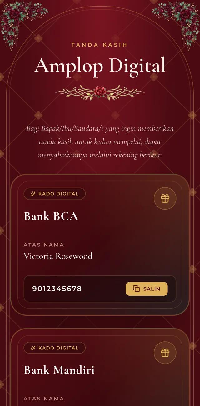 Section e-amplop di undangan digital