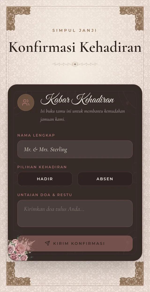 Form RSVP di undangan digital