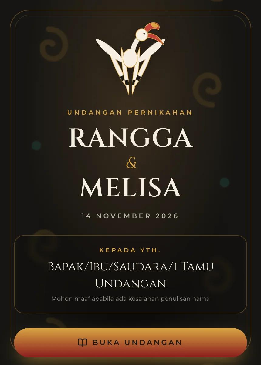 Preview template undangan Adat Dayak Enggang
