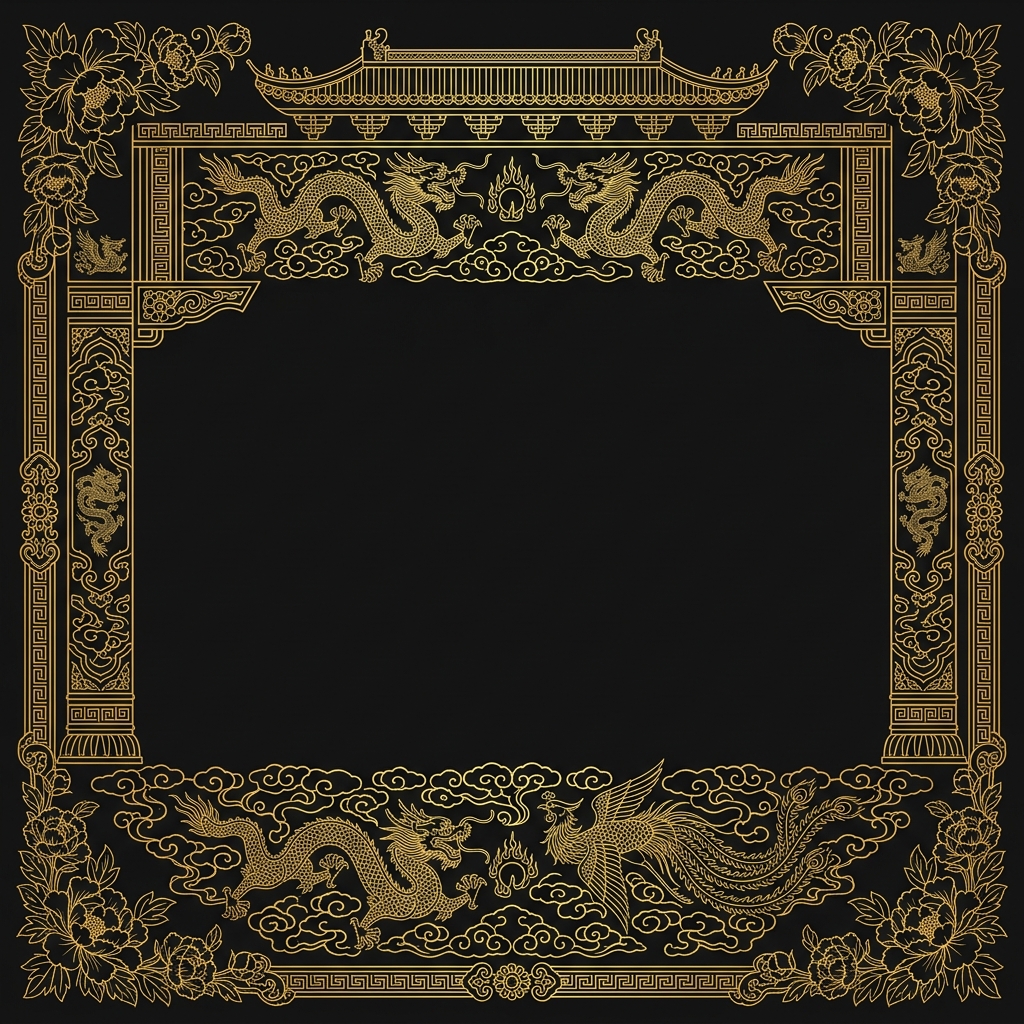 Template undangan pernikahan digital Double Happiness Premium tema Chinese chindo imperial red gold